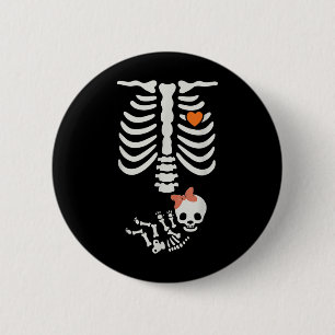 Kinderdusche Skeleton Halloween Schwangerschaft An Button