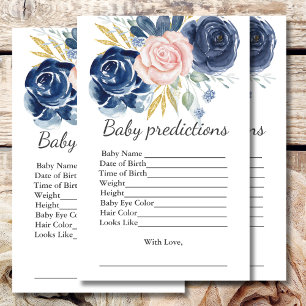 Kinderdusche Vorhersagegame Navy Blush Pink Floral
