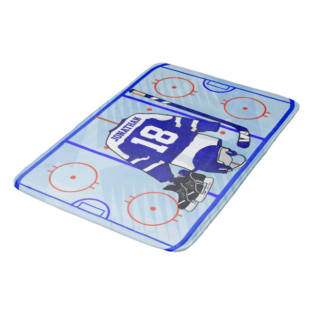 Kindereis-Hockey-Schlafzimmer-Sammlung 1 Badematte (Schrägansicht)