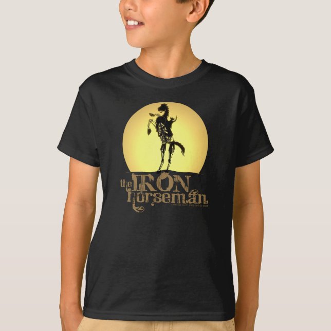 Kindereisen-Reiter-Shirt - Schwarzes T-Shirt (Vorderseite)