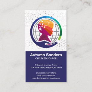 Kindererziehung und Bildung Visitenkarte