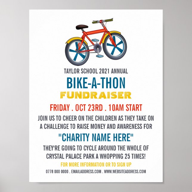 Kinderfahrrad, Kinderfahrrad-Wohltätigkeit-Bike-a- Poster (Vorne)