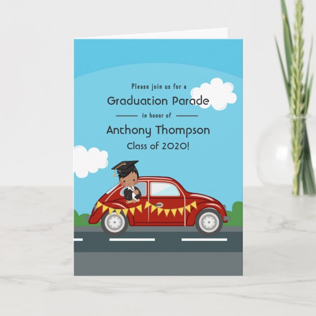 Kinderfahrten nach dem Foto einer Jungen-Graduiert Einladung (Vorderseite)