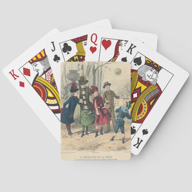 Kinderfamilie Antikes Viktorianisches Kind Spielkarten (Rückseite)