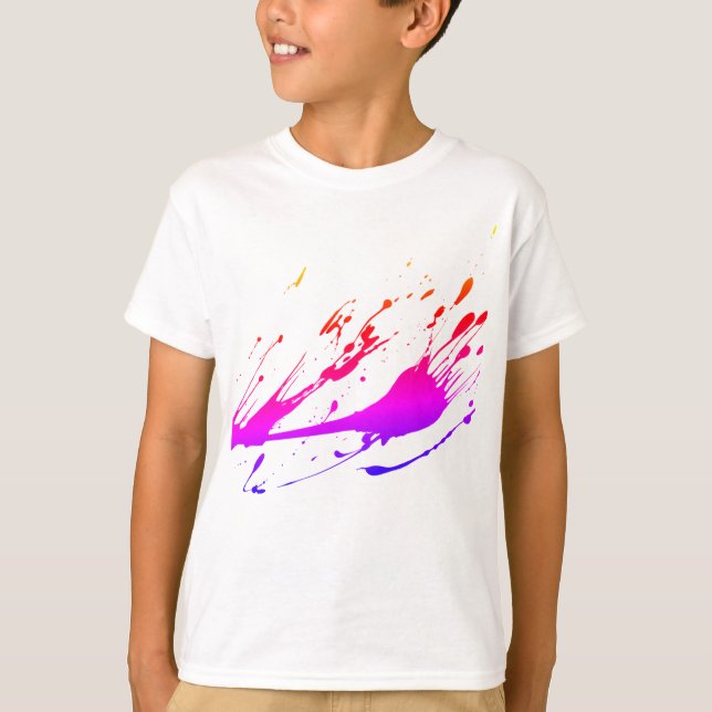 Kinderfarben-Spritzer-T-Shirt T-Shirt (Vorderseite)