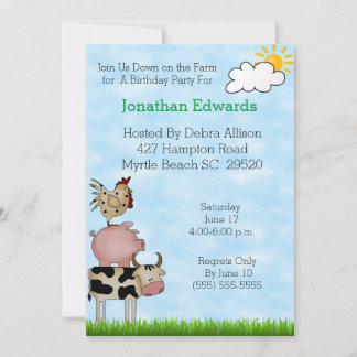 Kinderfarm Thema Geburtstag Einladung