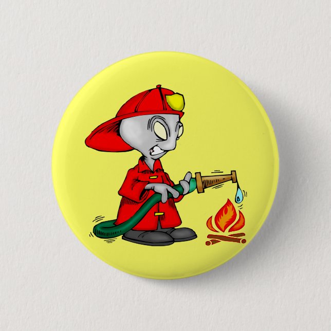 Kinderfeuerwehrmann-T-Shirts und Kindergeschenke Button (Vorderseite)