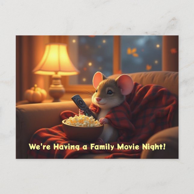 Kinderfilm & Elterndatum Nacht laden Postkarte ein (Vorderseite)