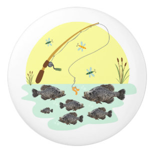 Kinderfischen Idyllische farbige Schublade Keramikknauf