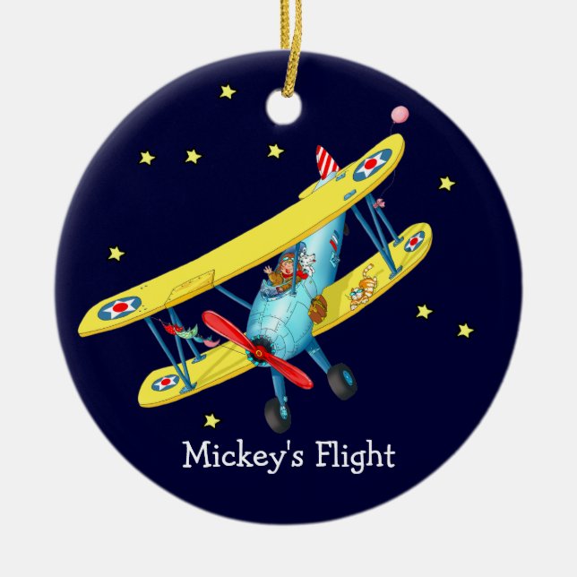 KinderFlugzeug-Verzierung Keramik Ornament (Vorne)
