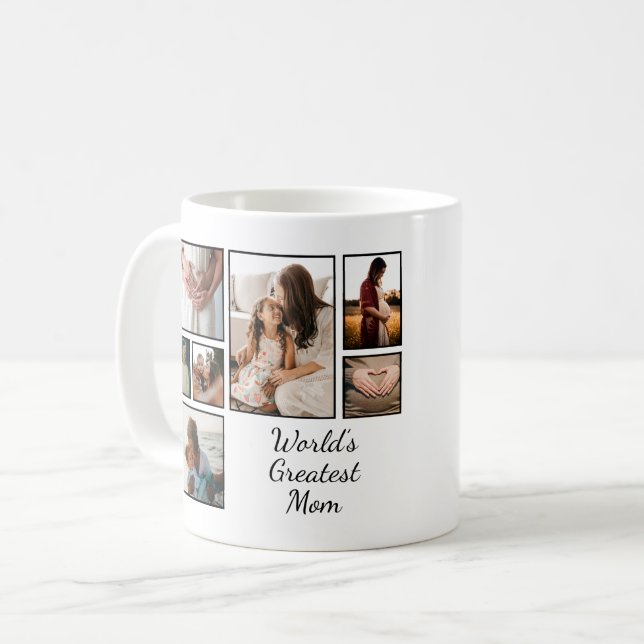 Kinderfoto-Collage der Besten Mama der Welt Kaffeetasse (Vorderseite Links)