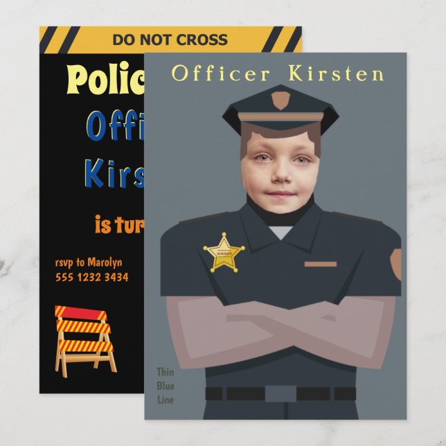 Kinderfoto-Vorlage Geburtstag Einladung (Vorne/Hinten)