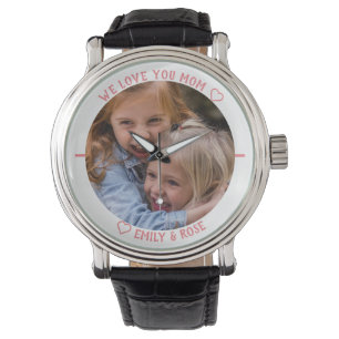 Kinderfoto Vorlage Niedlich wir Liebe Sie Mama Ros Armbanduhr