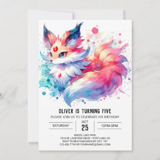 Kinderfox zum Geburtstag Einladung