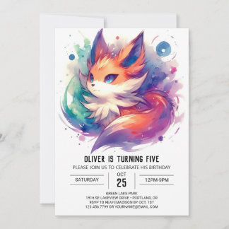 Kinderfox zum Geburtstag Einladung