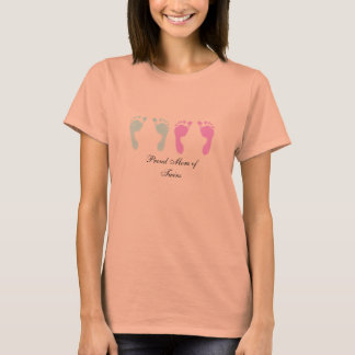 Kinderfußabdrücke (Junge/Mädchen-Zwillinge) T-Shirt