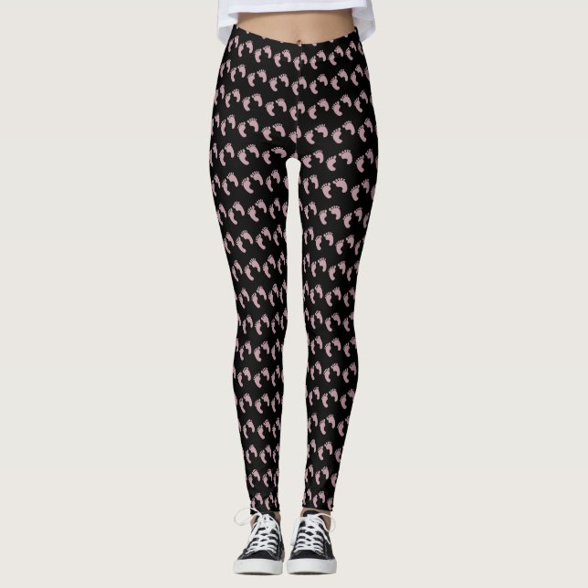 Kinderfußabdrücke Leggings (Vorderseite)
