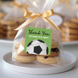 Kinderfußball Geburtstagsparty Quadratischer Aufkleber