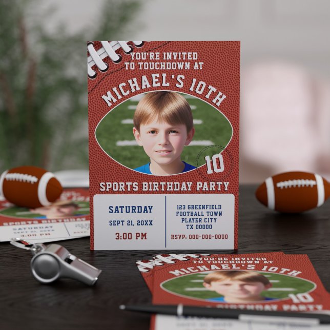 Kinderfußball Party Geburtstagseinladung Einladung (Hup-py Birthday! Perfect party invitation for the american football fan)