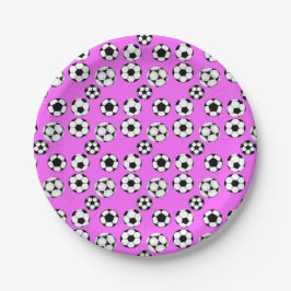 Kinderfußball-Themenpartys Fußball-Bälle heiß rosa Pappteller