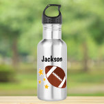Kinderfußballsterne Personalisiert Edelstahlflasche<br><div class="desc">Eine niedliche Fußball- und Sternenwasserflasche für Kinder. Einfach mit einem Namen personalisieren,  um dies zu einem individuellen Geschenk zu machen.</div>