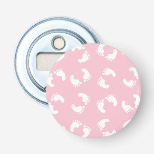 Kinderfußspuren, Babyfuß, Fußspuren, rosa Girl Flaschenöffner