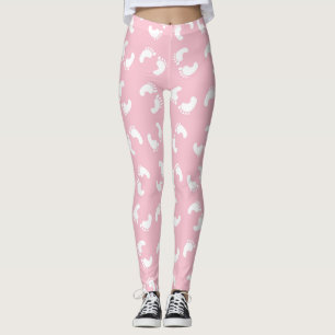Kinderfußspuren, Babyfuß, Fußspuren, rosa Girl Leggings