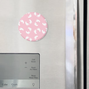 Kinderfußspuren, Babyfuß, Fußspuren, rosa Girl Magnet