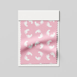Kinderfußspuren, Babyfuß, Fußspuren, rosa Girl Stoff