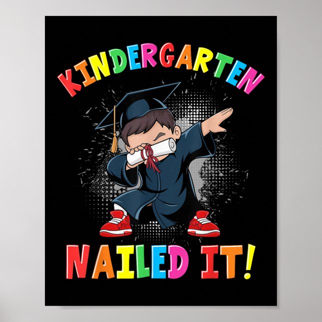 Kindergarten Abschluss 2025 Jungen Kinder Dabbing  Poster (Vorne)