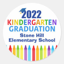 Kindergarten Abschluss Custom School Party 2022 Runder Aufkleber