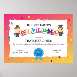 Kindergarten Abschluss Diplom Poster