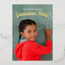Kindergarten Abschluss Foto Kinder Gold Folieneinladung