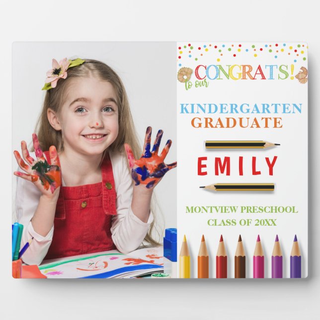 Kindergarten Abschluss Fotografie Sake Fotoplatte (Vorderseite)