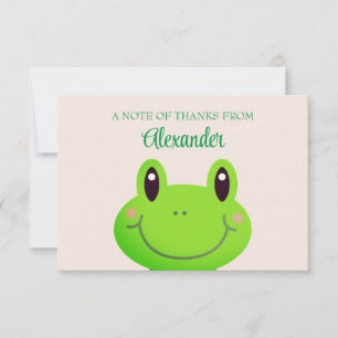 Kindergarten Abschluss Green Frosch Blush Pink Dankeskarte