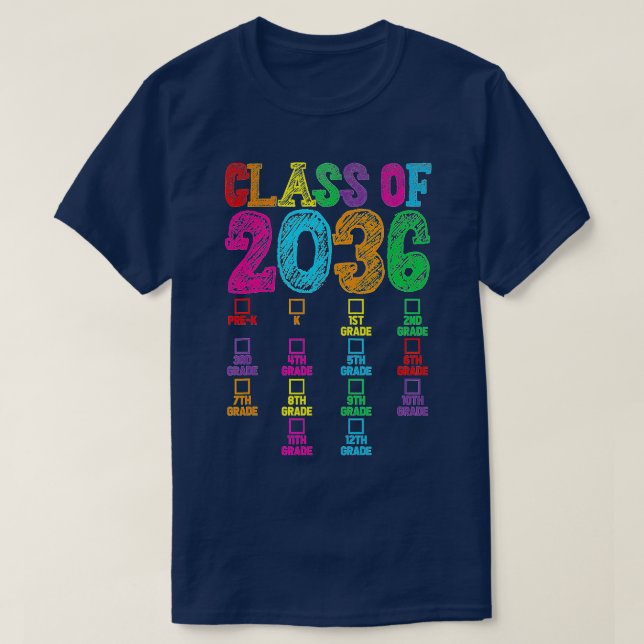 Kindergarten Abschluss Handprint Klasse 2036 Gr T-Shirt (Design vorne)