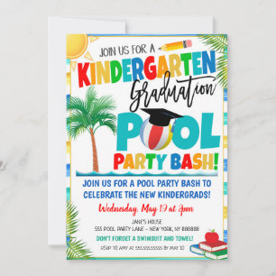 Kindergarten Abschluss Pool Party Einladung
