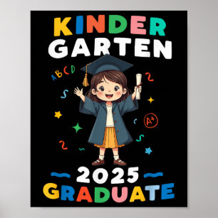 Kindergarten Abschluss Shirt 2025 Girls Kinder Poster