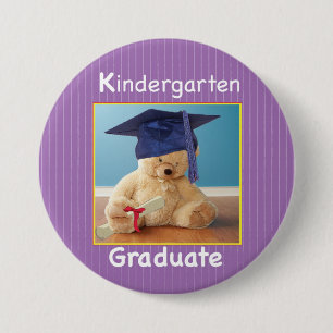 Kindergarten Abschluss Teddy Bear auf Lila Button