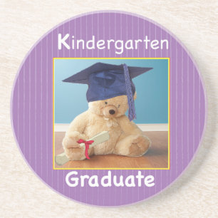 Kindergarten Abschluss Teddy Bear auf Lila Getränkeuntersetzer