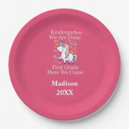 Kindergarten Abschluss zum Einhorn Pappteller