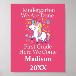 Kindergarten Abschluss zum Einhorn Poster