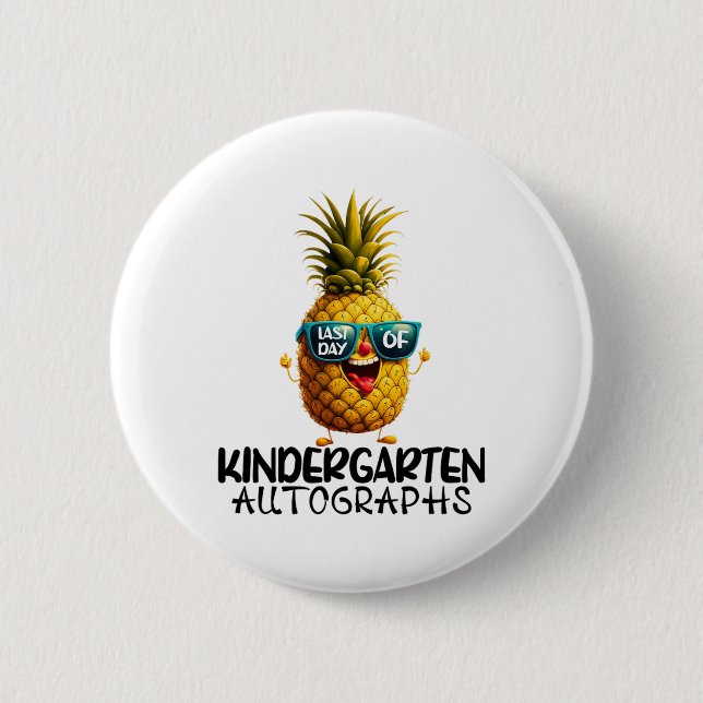 Kindergarten Autograph Abschluss Boy Girl Button (Vorderseite)