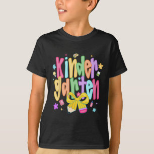 Kindergarten Bogen Bleistift Blumen Lustig Zurück T-Shirt