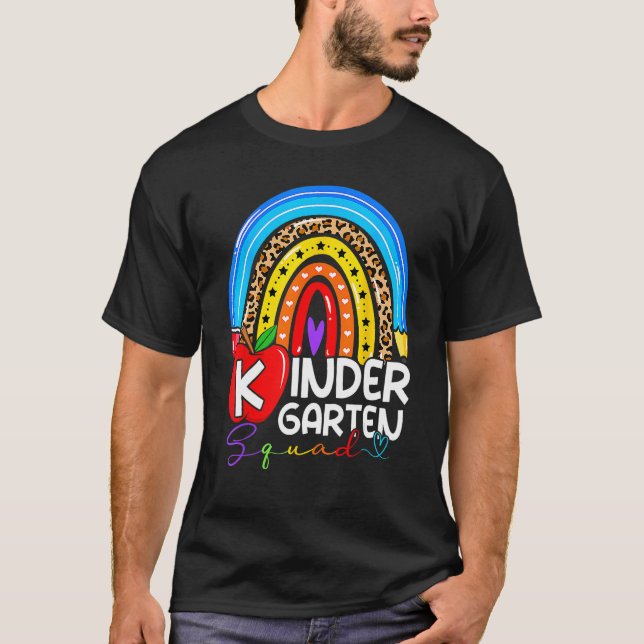 Kindergarten Boho Rainbow Teacher Team Kinder Squa T-Shirt (Vorderseite)