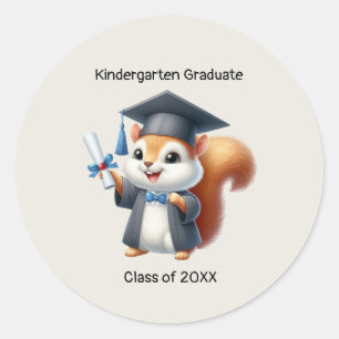 Kindergarten Boy Graduate Niedlich Runder Aufkleber