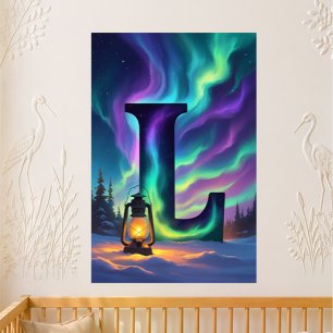 Kindergarten Buchstabe L Name Nordlichter Laterne Poster