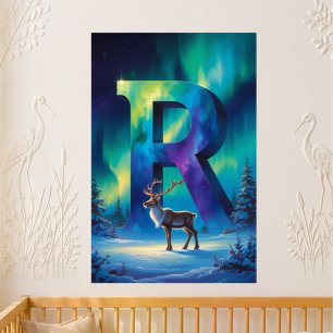 Kindergarten Buchstabe R Name Nordlichter Rentiere Poster