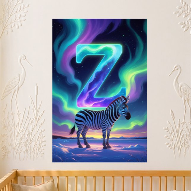 Kindergarten Buchstabe Z Name Nordlichter Zebra Poster (Von Creator hochgeladen)