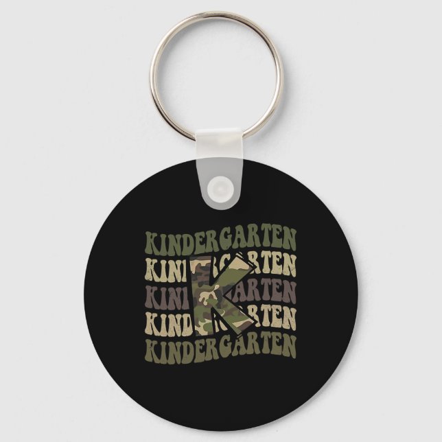 Kindergarten Camo Camouflage Boy Teacher Ck To Sch Schlüsselanhänger (Vorderseite)